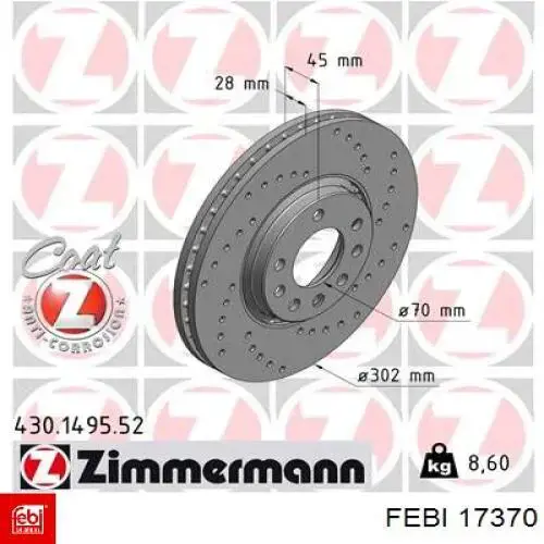 Купити 17370 Febi Ротор гальмівний