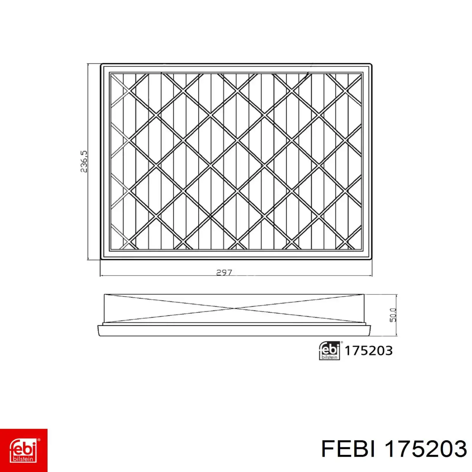 Елемент повітряного фільтра Febi 175203 ціна, від 26.62 USD