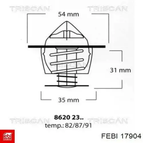 Купити 17904 Febi Термостат в корпусі