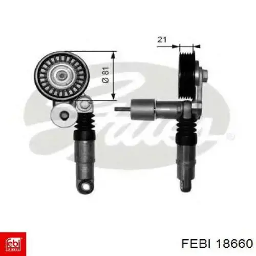 Натягувач приводного ременя Febi 18660
