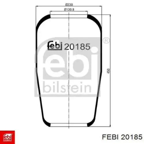 Пневмоподушка/Пневморессора моста Febi 20185 ціна, від 32.25 USD