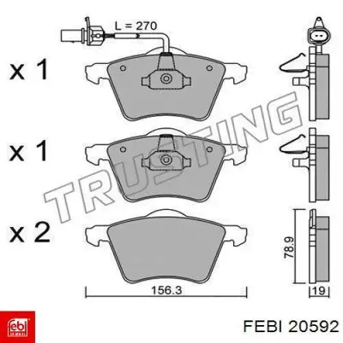 Стойка амортизатора передняя Febi 20592 ціна, від 138.11 USD