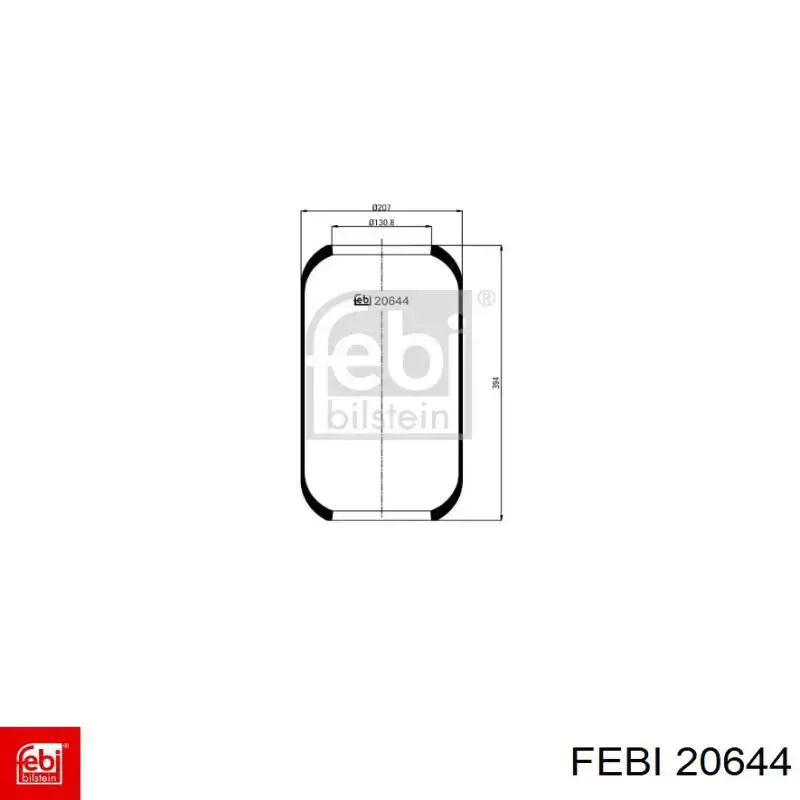 Купити 20644 Febi Пневмоподушка/Пневморессора моста