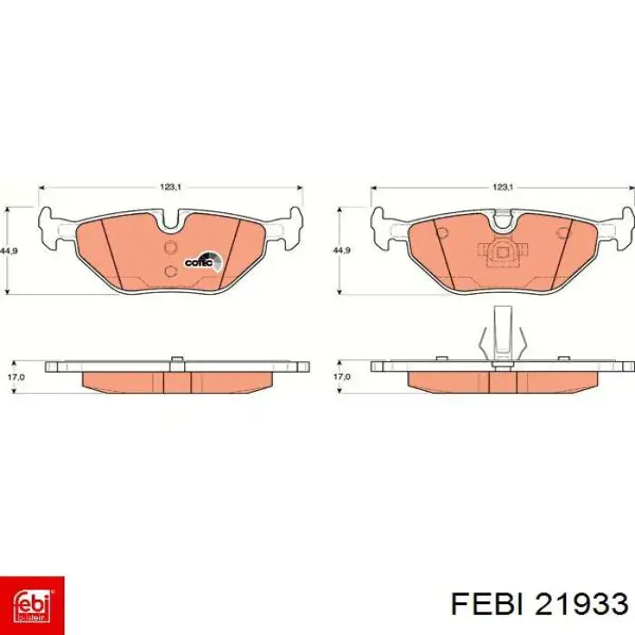 Шланг гальмівний задній Febi 21933 ціна, від 9.18 USD
