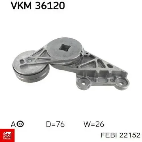 Натягувач приводного ременя Febi 22152 ціна, від 49.34 USD