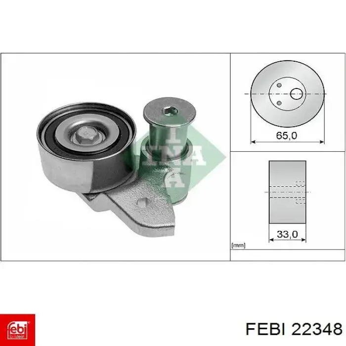 Ролик натяжителя ременя газорозподілу Febi 22348 ціна, від 60.97 USD