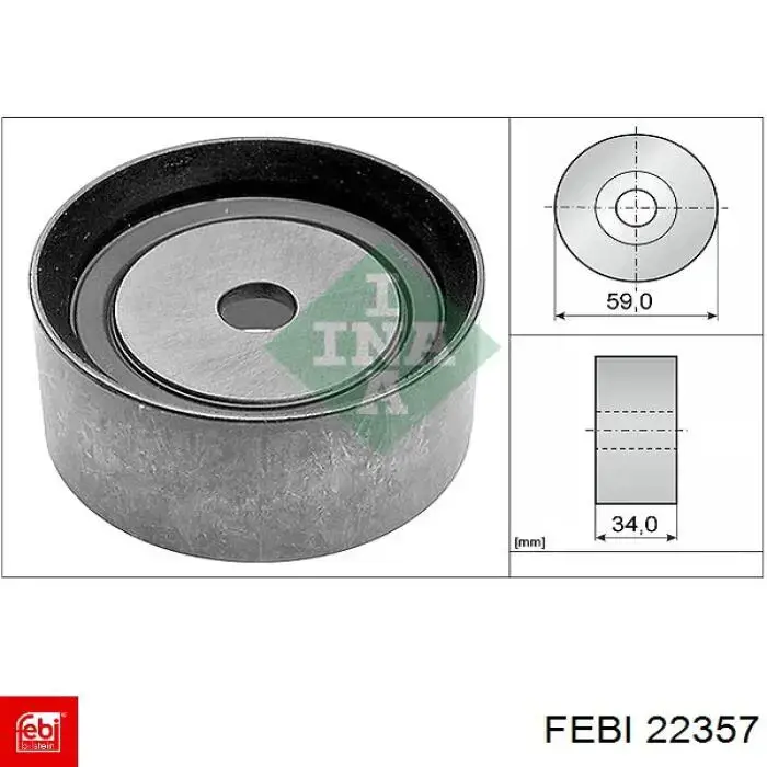 Ролик ременя ГРМ, паразитний Febi 22357 ціна, від 40.42 USD