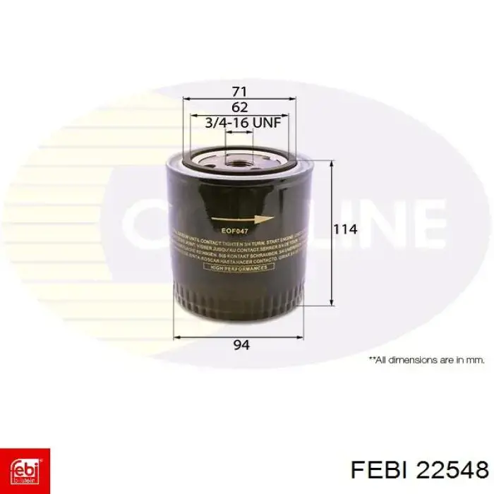 Купити 22548 Febi Фільтр очищення масла відцентровий