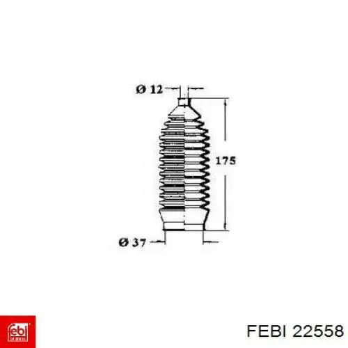 Пильник рульового механізму/рейки, правий Febi 22558 ціна, від 7.06 USD