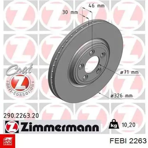 Сайлентблок нижнього важеля передньої підвіски Febi 2263 ціна, від 9.81 USD
