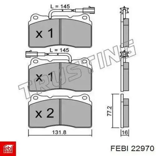 Подушка радіатора охолодження, нижня Febi 22970 ціна, від 2.11 USD