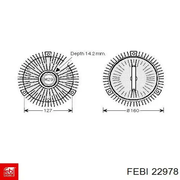 В'язкова муфта вентилятора Febi 22978 ціна, від 25.34 USD