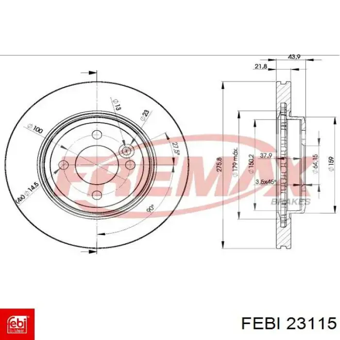 Купити 23115 Febi Ротор гальмівний