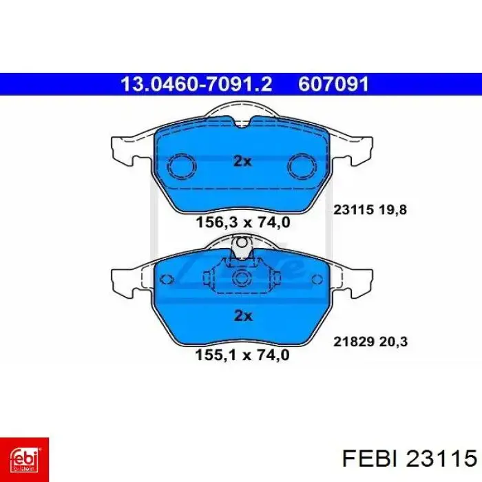 Диск переднього гальма Febi 23115 ціна, від 42.24 USD