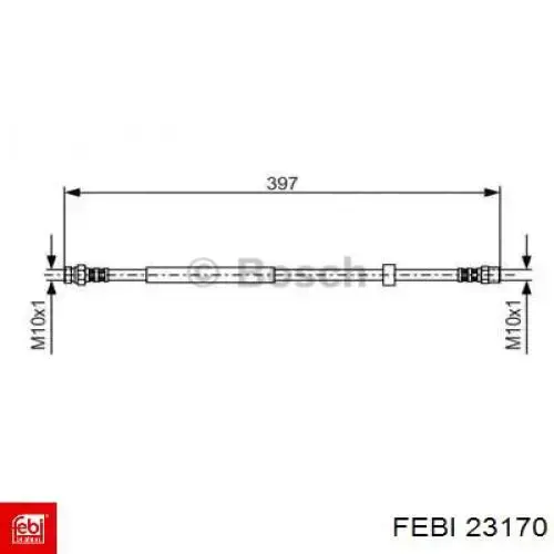 Гнучка гальмівна трубка задня Febi 23170