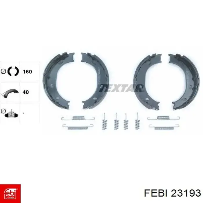 Колодки ручника / стоянкового гальма Febi 23193 ціна, від 21.76 USD