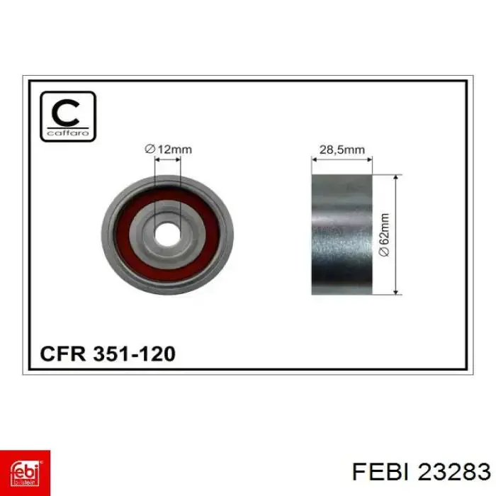 Ролик ременя ГРМ, паразитний Febi 23283 ціна, від 15.10 USD