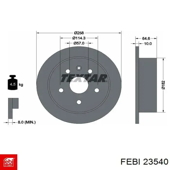 Гальмівні диски 23540 Febi