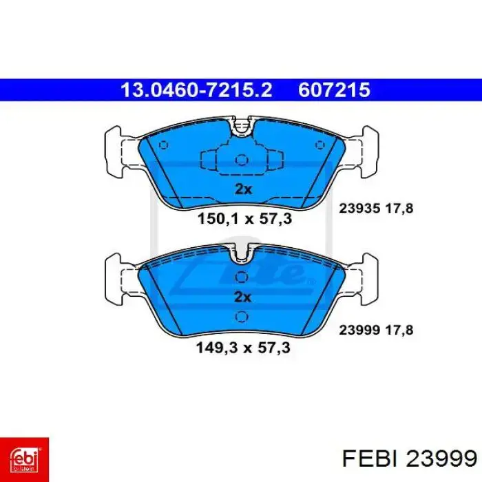 Колодки гальмові задні, барабанні 23999 Febi