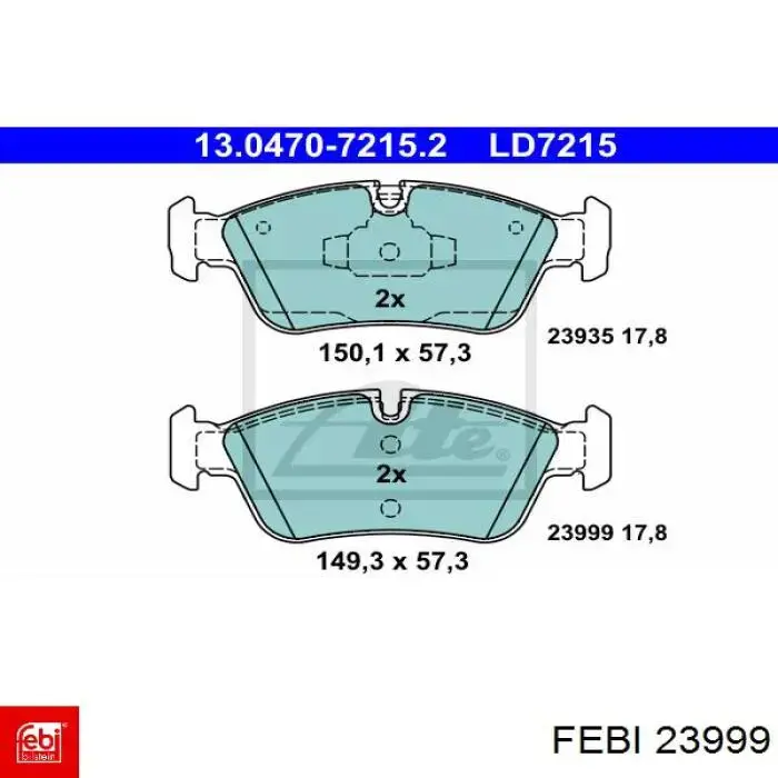 Колодки гальмові задні, барабанні Febi 23999 ціна, від 23.01 USD