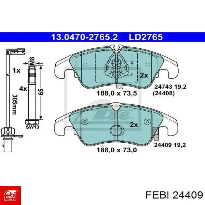 24409 Febi Ролик приводного ременя, паразитний
