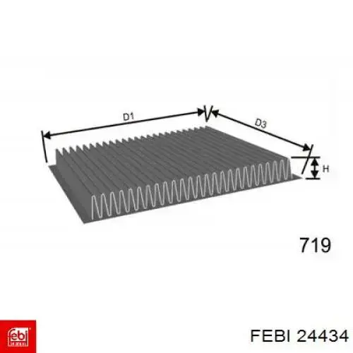 Фільтр повітряний обігрівача Febi 24434 ціна, від 4.38 USD