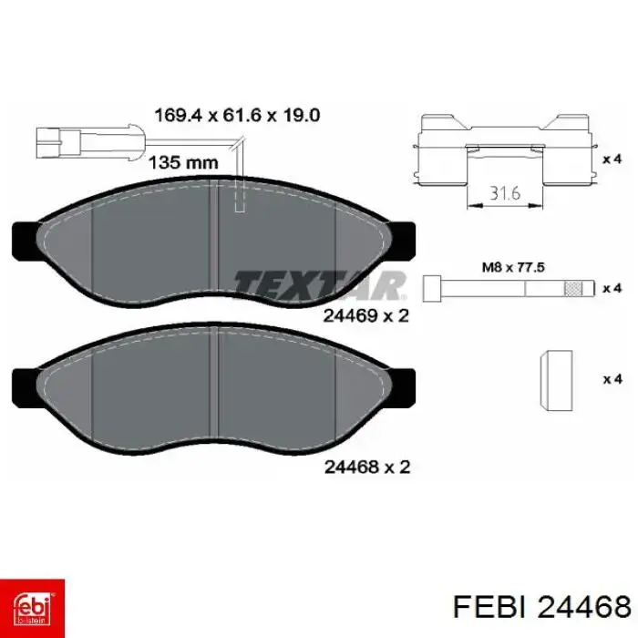 24468 Febi Гальмо дискове переднє