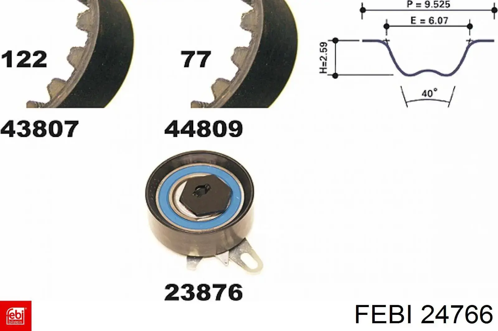 Комплект ГРМ Febi 24766 ціна, від 69.99 USD