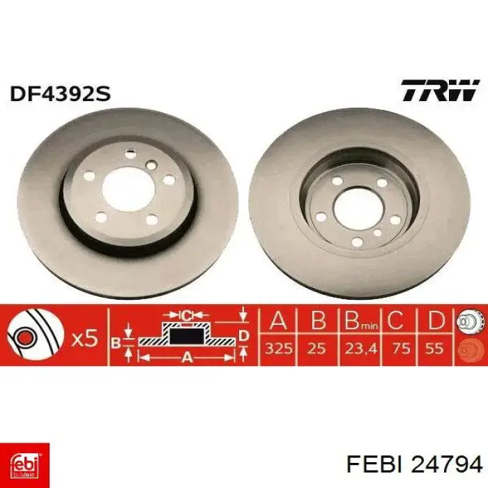 Купити 24794 Febi Ротор гальмівний