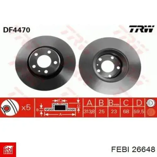 Купити 26648 Febi Ротор гальмівний
