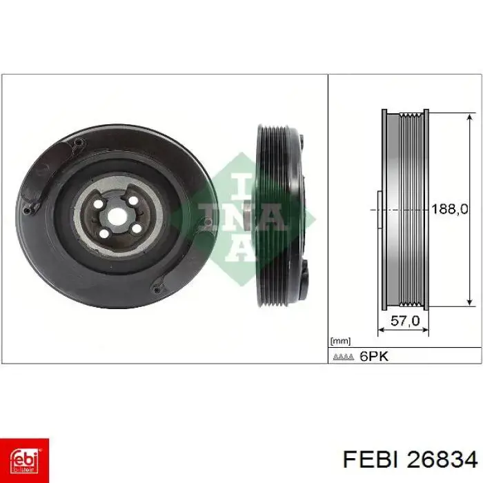 Шків колінвала 26834 Febi