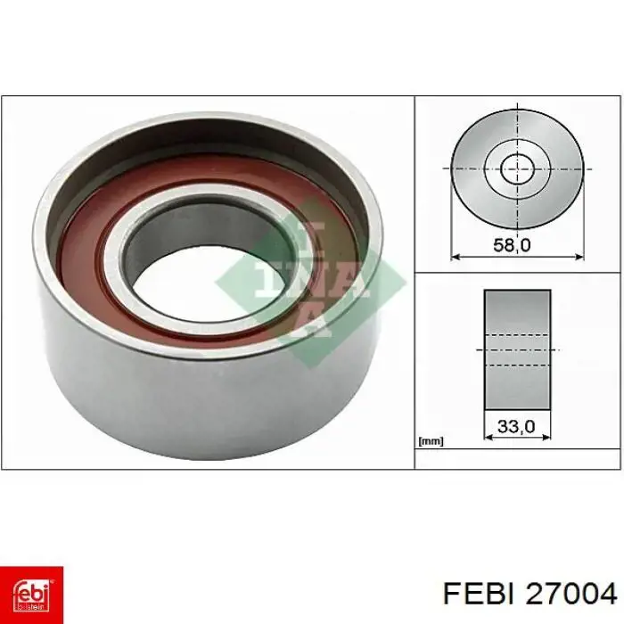 Ролик натяжителя ременя газорозподілу Febi 27004 ціна, від 12.34 USD