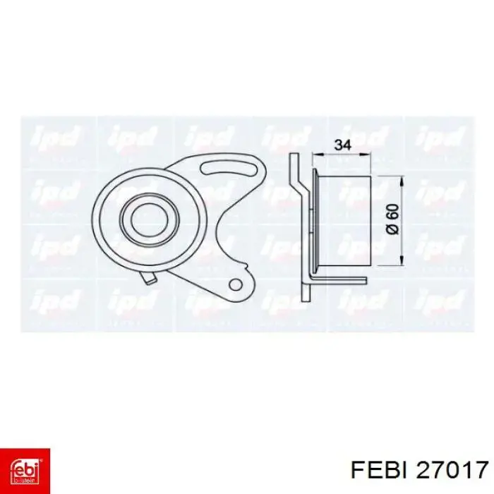 Ролик натягувача ременя ГРМ 27017 Febi