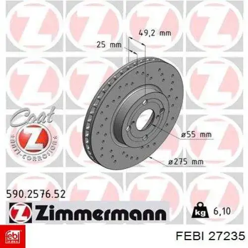 Купити 27235 Febi Ротор гальмівний