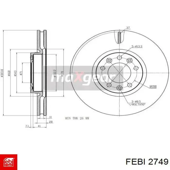 Контакти замку запалювання Febi 2749 ціна, від 6.16 USD