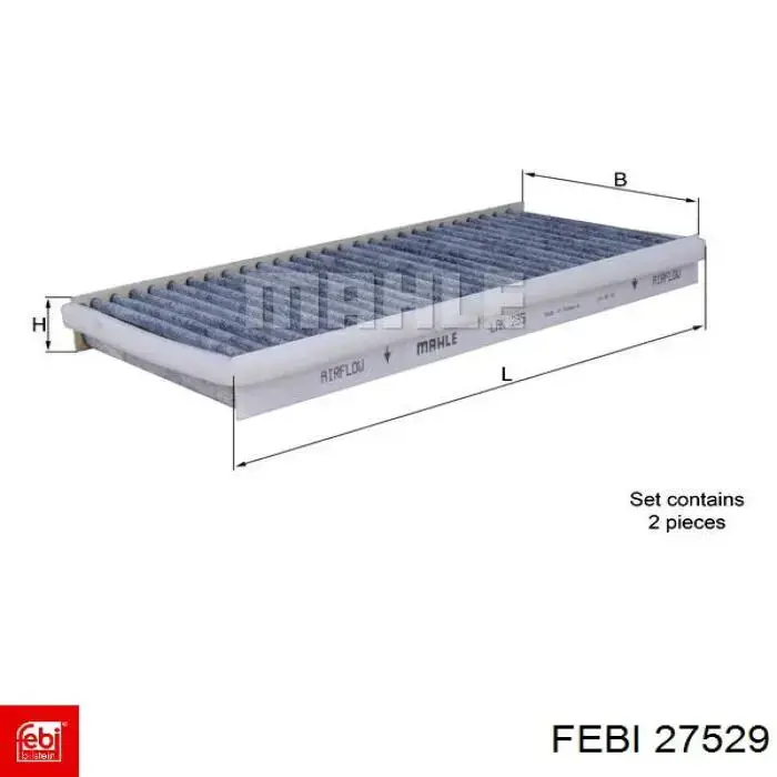 Купити 27529 Febi Фільтр салону вугільний
