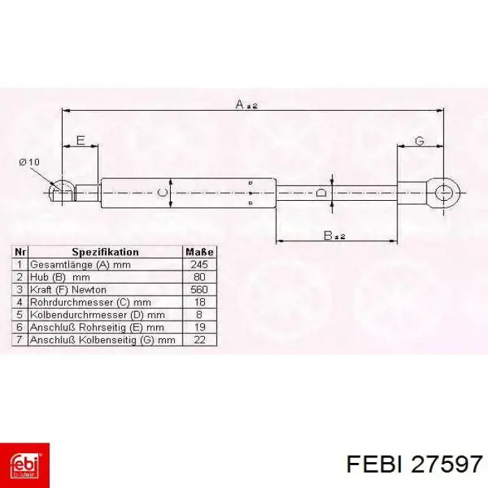 Купити 27597 Febi Амортизатор двері багажника