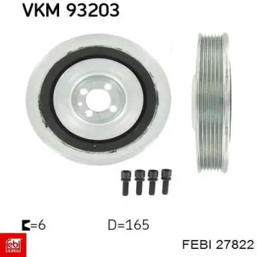 Шків колінвала 27822 Febi