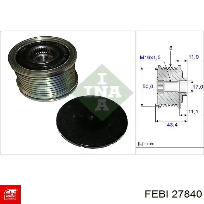Інерційний шків Febi 27840 ціна, від 47.58 USD