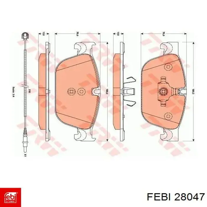 Стійка стабілізатора, заднього, ліва Febi 28047