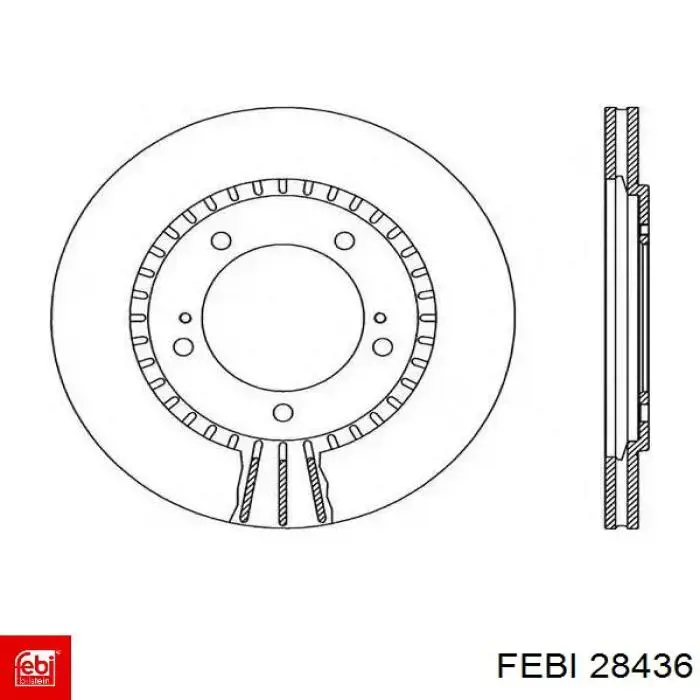 Диск гальмівний передній Febi 28436
