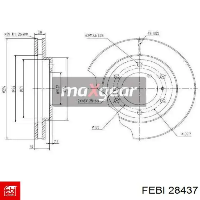 Купити 28437 Febi Ротор гальмівний
