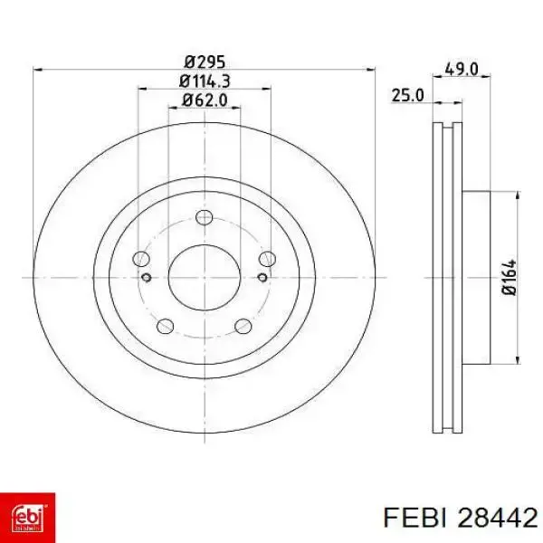 28442 Febi Гальмо дискове переднє