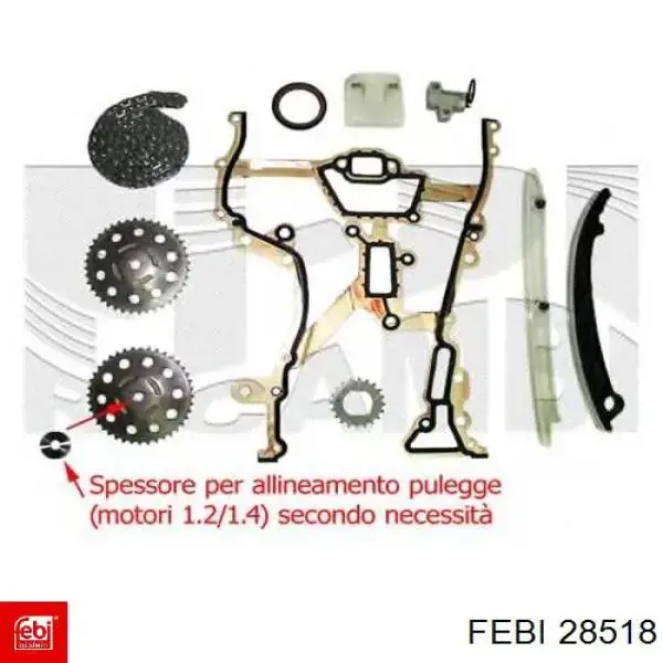 Заспокоювач ланцюга ГРМ, правий Febi 28518 ціна, від 17.76 USD
