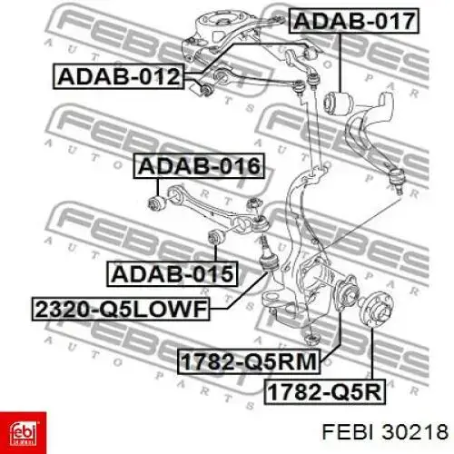 Сайлентблок переднього важеля 30218 Febi