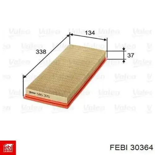 Елемент повітряного фільтра Febi 30364 ціна, від 4.56 USD