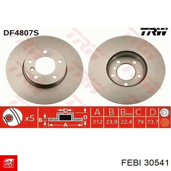 Купити 30541 Febi Ротор гальмівний