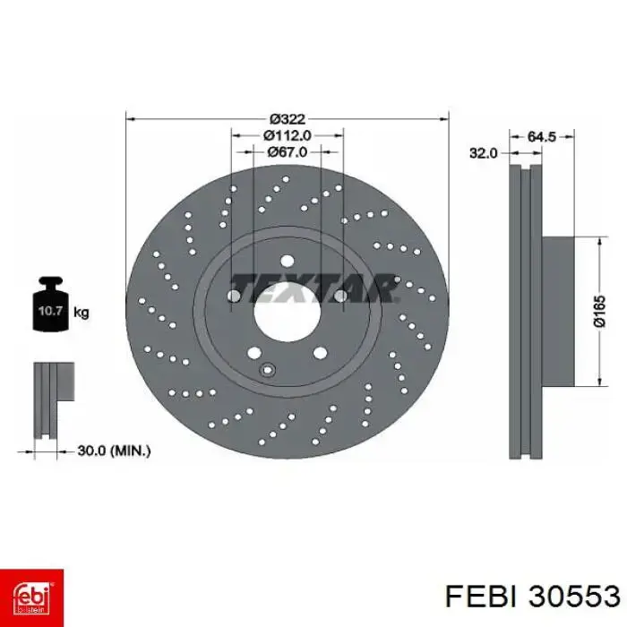 30553 Febi Гальмо дискове переднє
