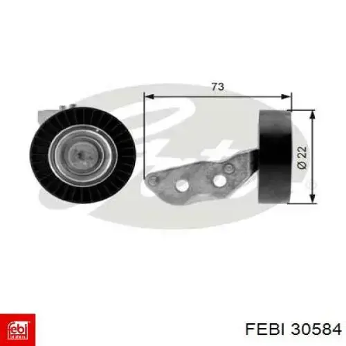 Ролик приводного ременя, паразитний Febi 30584 ціна, від 18.70 USD