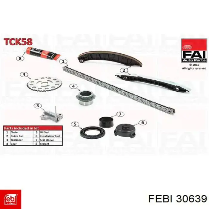 Ланцюг ГРМ, комплект Febi 30639 ціна, від 165.03 USD